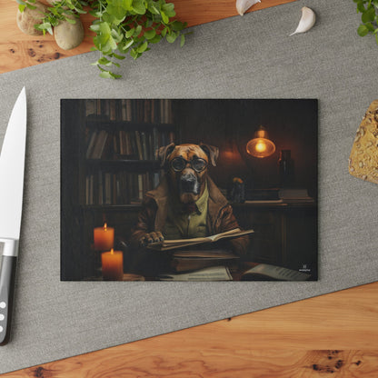 Custom design Glass Cutting Board featuring vintage Rhodesian Ridgeback dog design - Hobbster