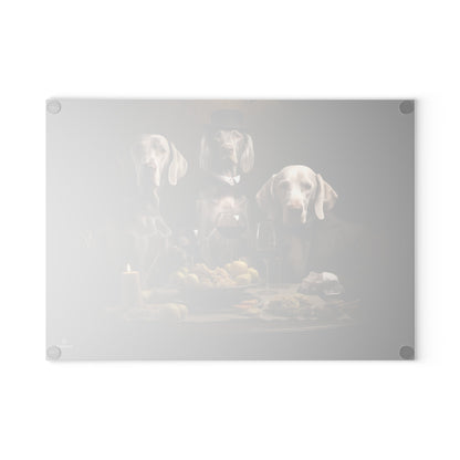 Custom design Glass Cutting Board featuring vintage Weimaraner dogs design - Hobbster