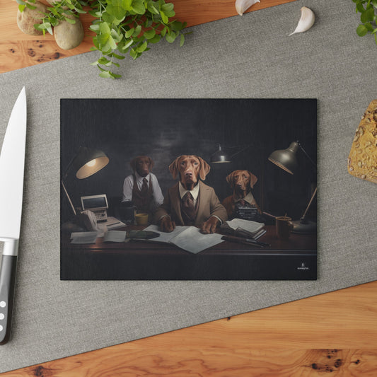 Custom design Glass Cutting Board featuring Vizsla dogs - Hobbster