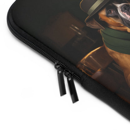 Custom Neoprene Laptop Sleeve featuring Boxer dog design - Hobbster