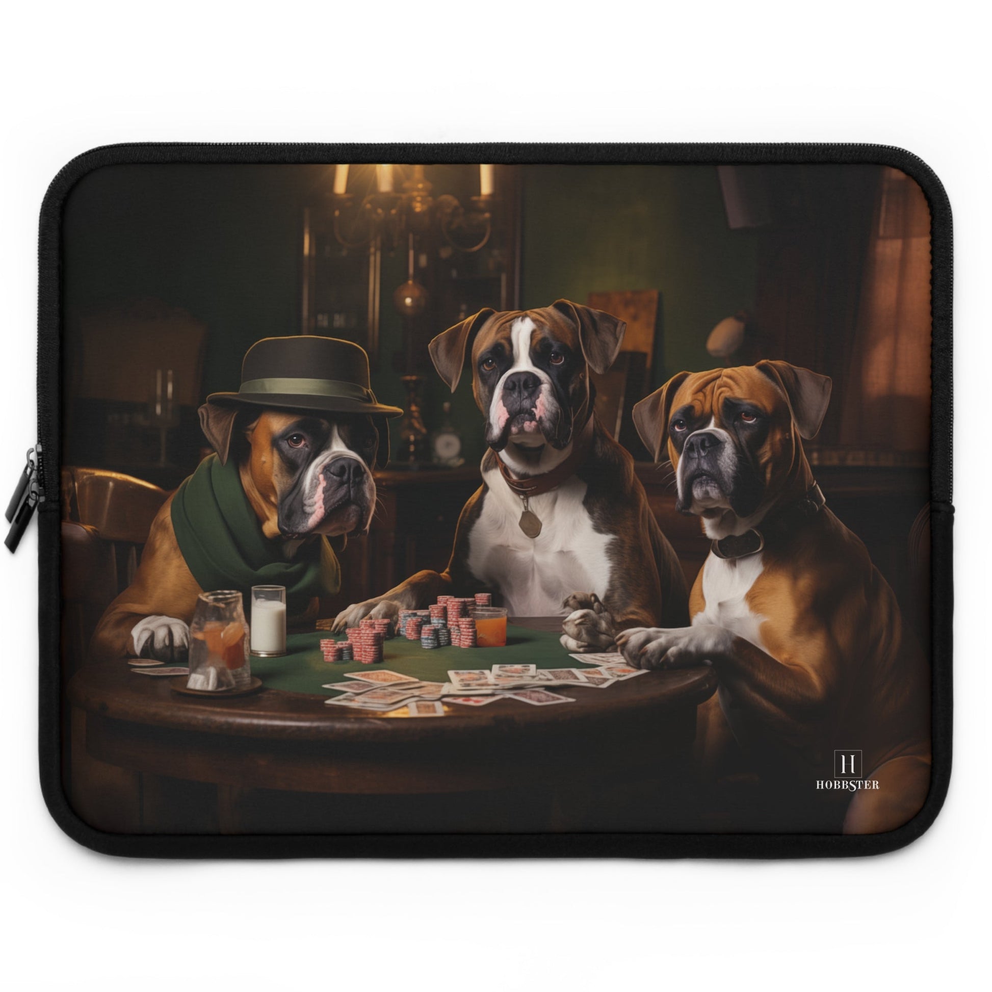 Custom Neoprene Laptop Sleeve featuring Boxer dog design - Hobbster