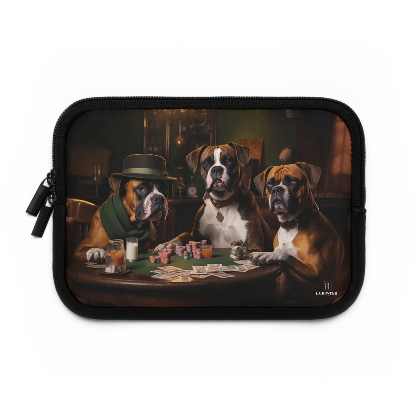 Custom Neoprene Laptop Sleeve featuring Boxer dog design - Hobbster