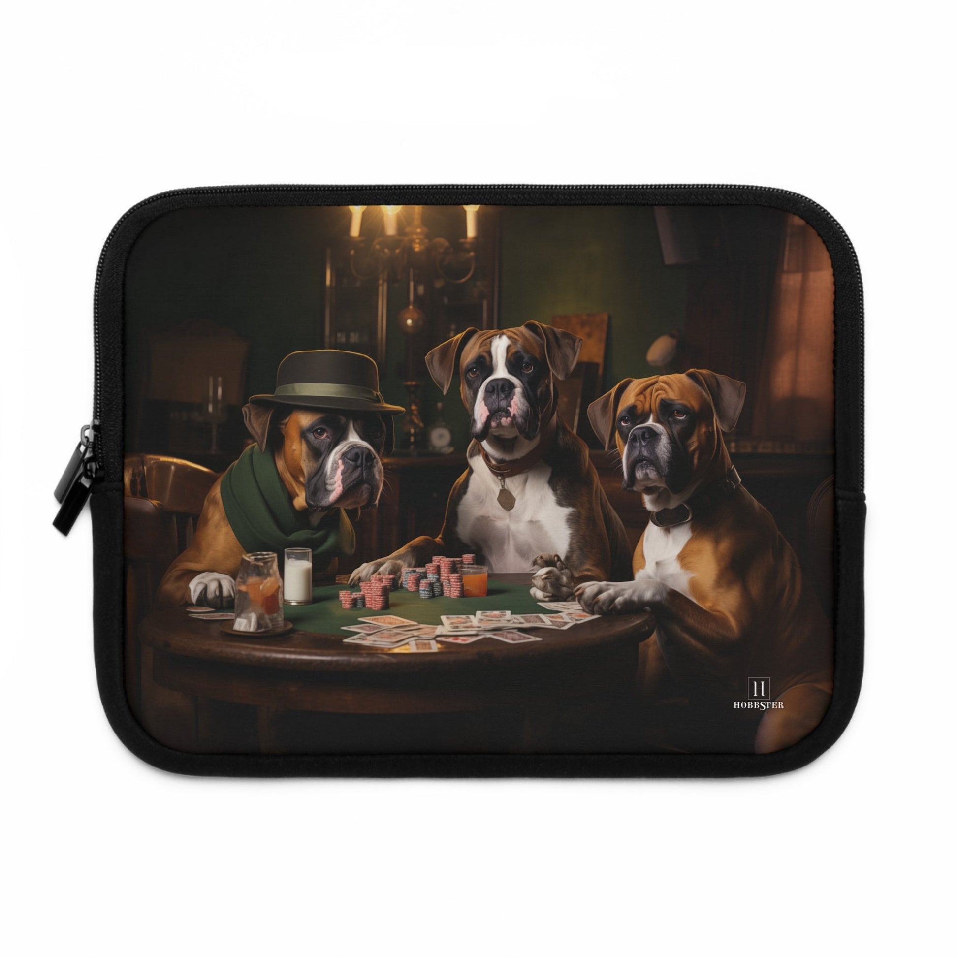 Custom Neoprene Laptop Sleeve featuring Boxer dog design - Hobbster