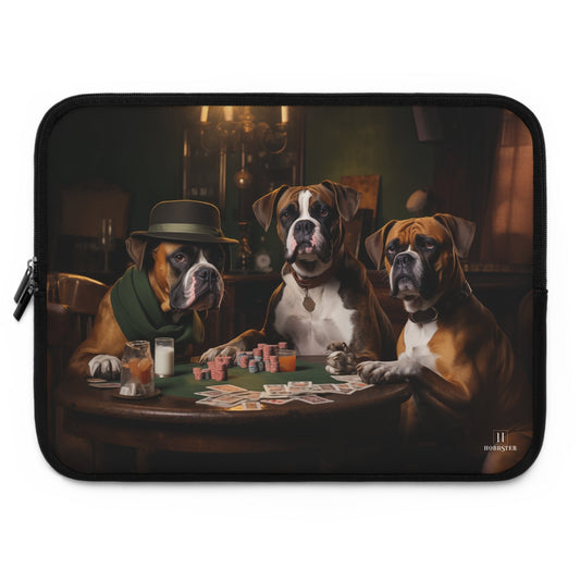 Custom Neoprene Laptop Sleeve featuring Boxer dog design - Hobbster