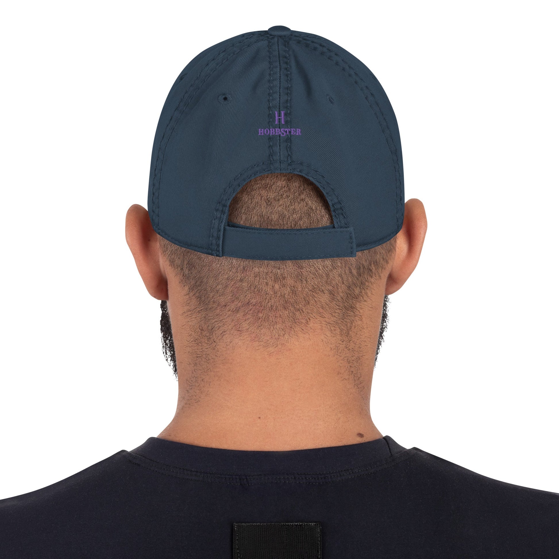 Distressed Baseball Cap featuring Embroidered Weimaraner Logo - Hobbster