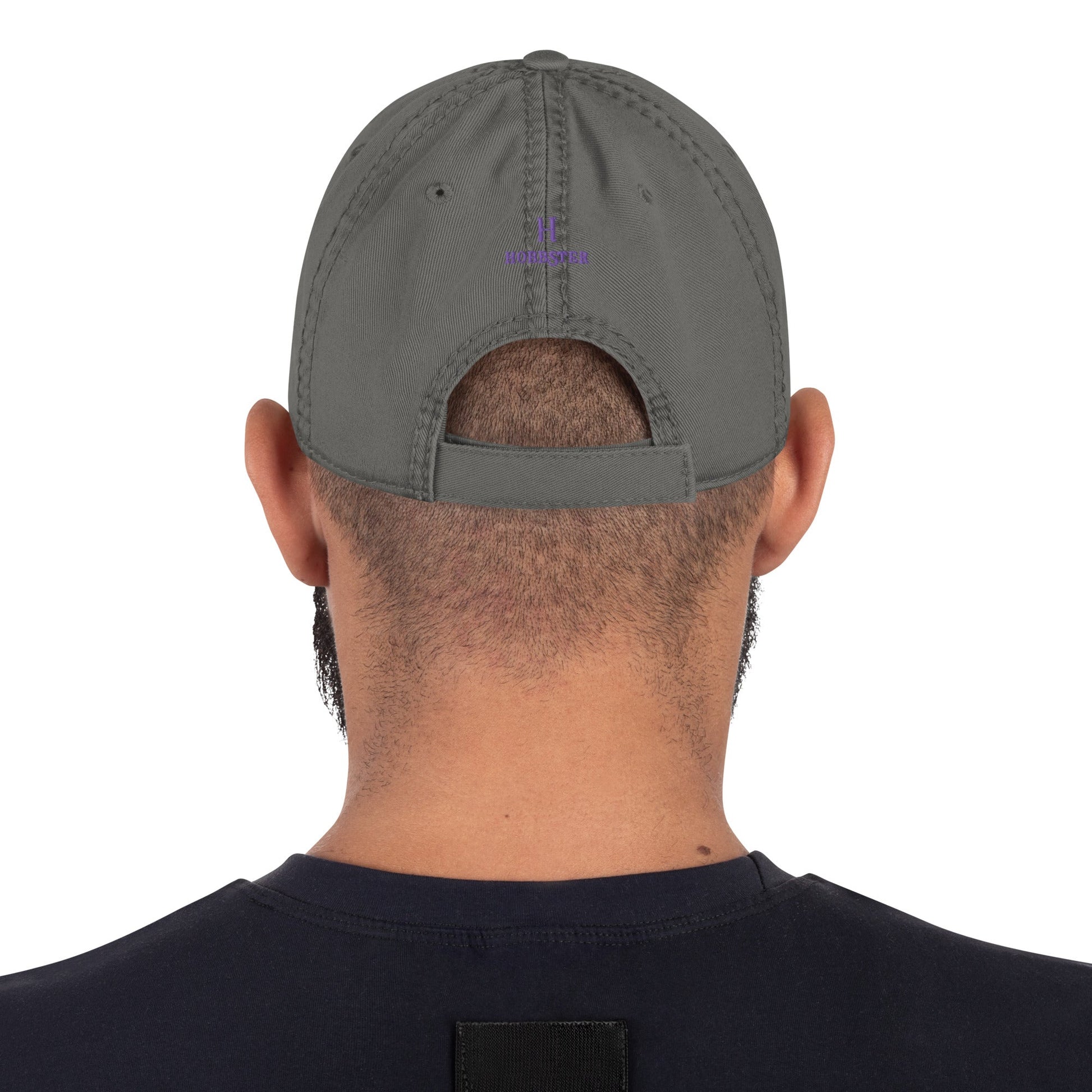 Distressed Baseball Cap featuring Embroidered Weimaraner Logo - Hobbster