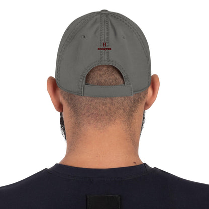 Distressed Dad Hat with Embroidered Greyhound Logo - Hobbster