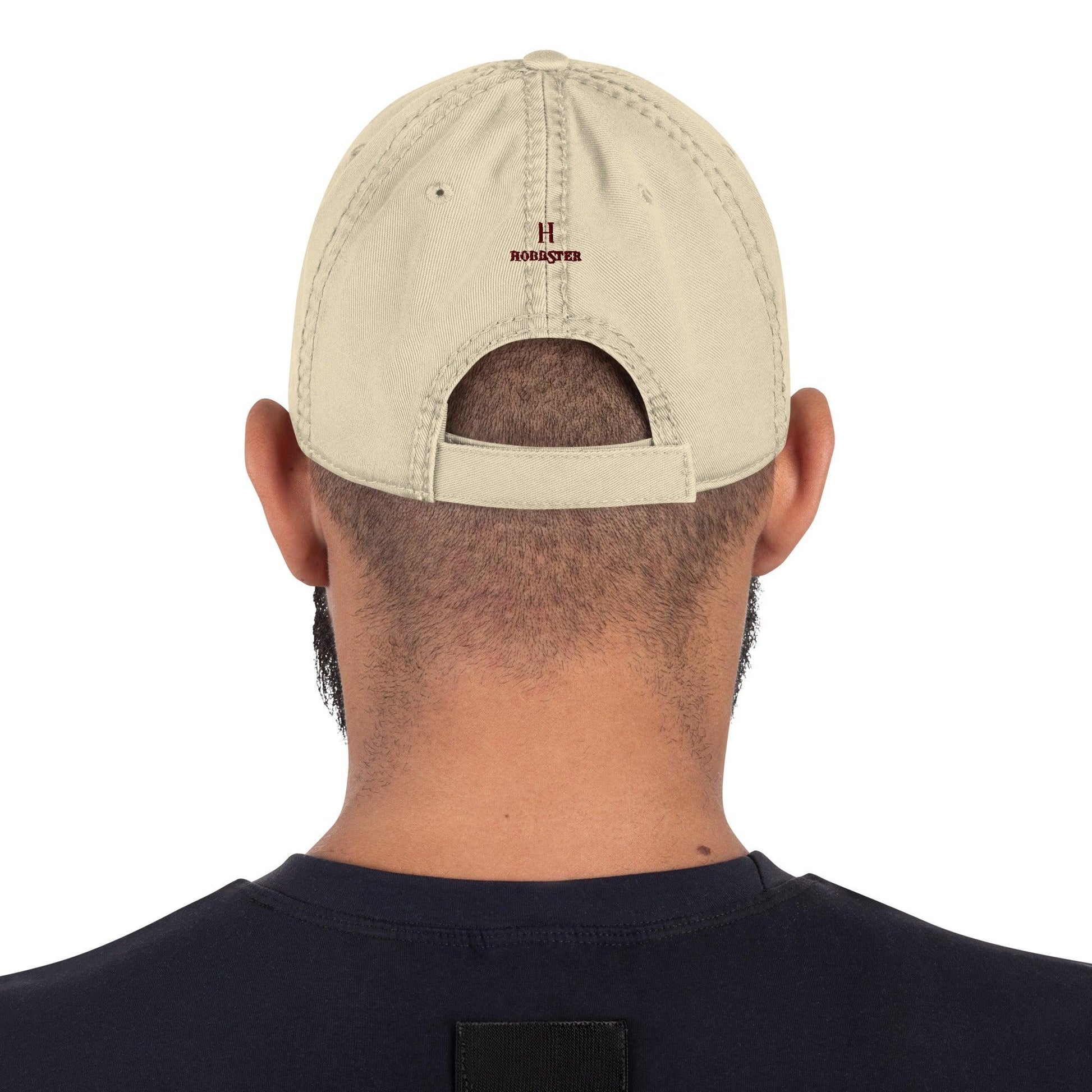 Distressed Dad Hat with Embroidered Labrador Logo - Hobbster