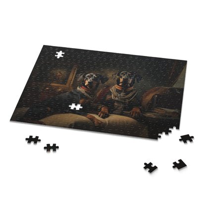 Doberman Art Deco design Jigsaw Puzzle (252 or 500-Piece) - Hobbster