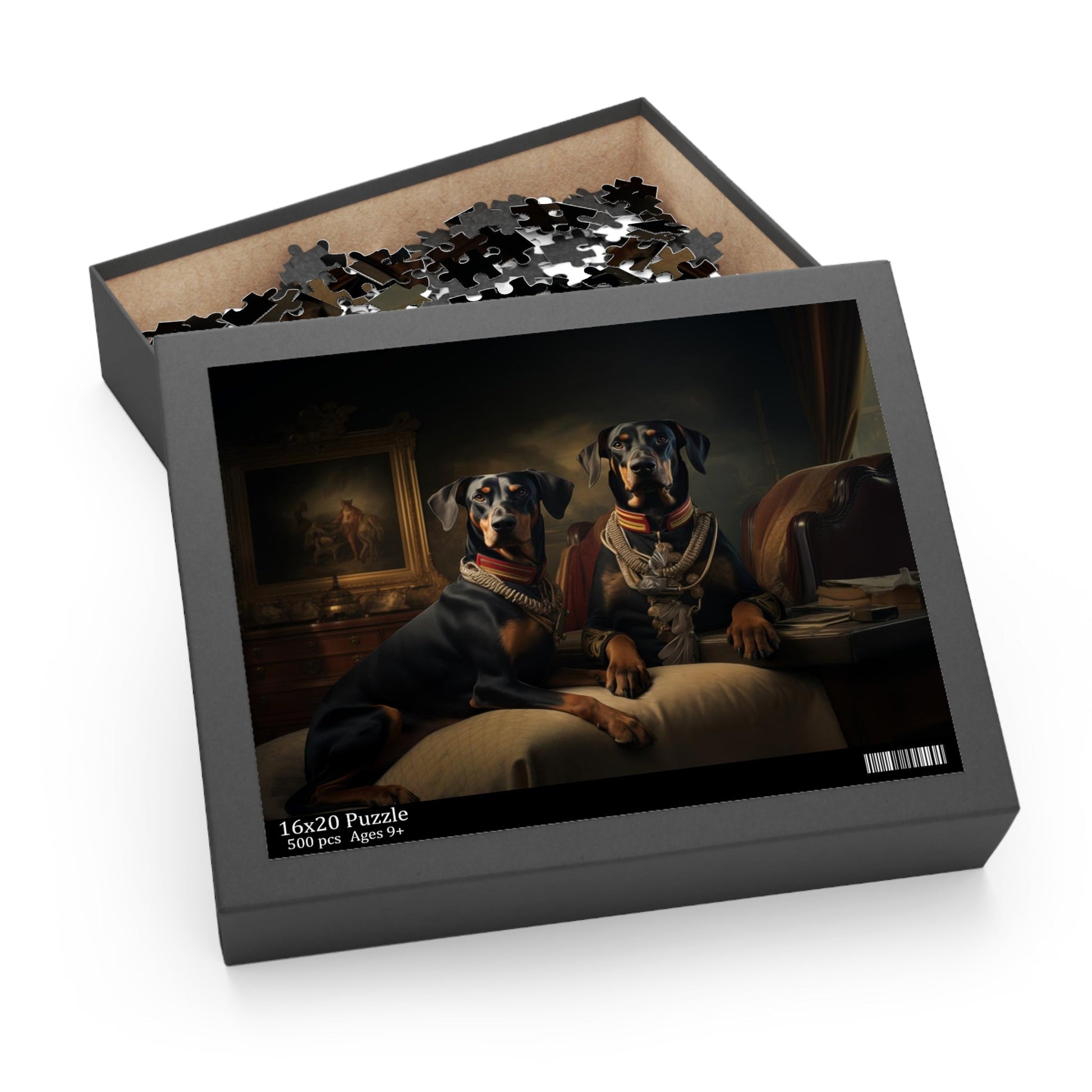 Doberman Art Deco design Jigsaw Puzzle (252 or 500-Piece) - Hobbster