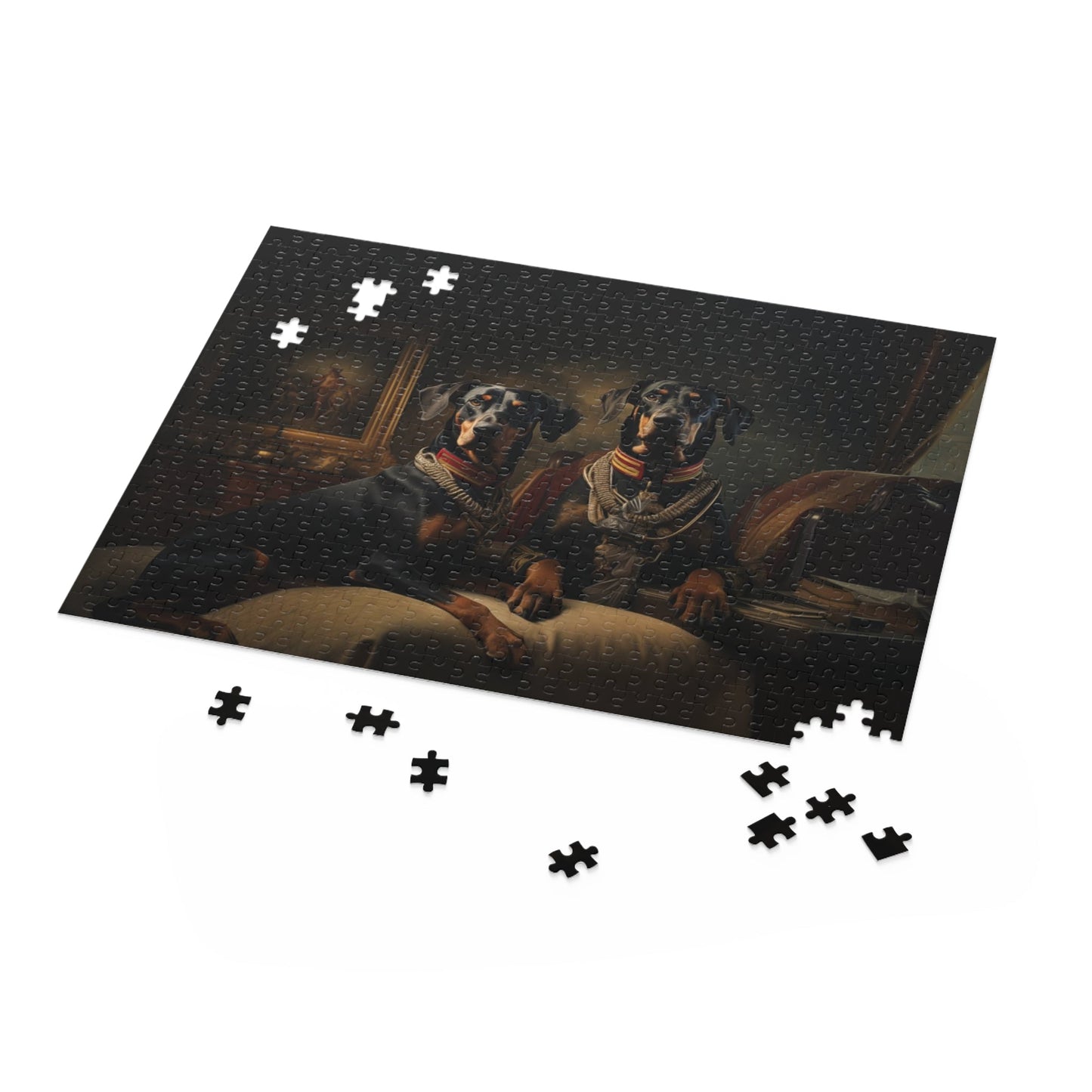 Doberman Art Deco design Jigsaw Puzzle (252 or 500-Piece) - Hobbster