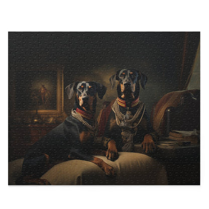 Doberman Art Deco design Jigsaw Puzzle (252 or 500-Piece) - Hobbster