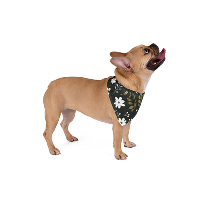 Dog Bandana featuring unique green boho plants design - Hobbster