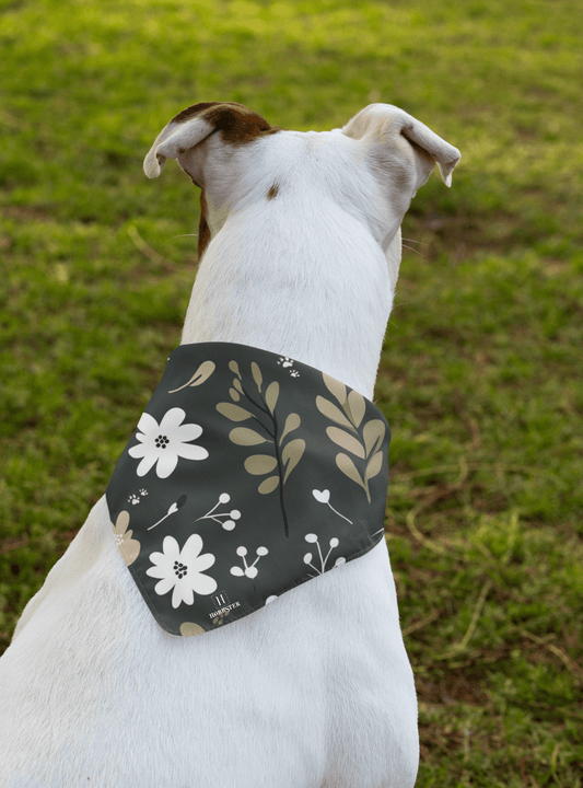 Dog Bandana featuring unique green boho plants design - Hobbster