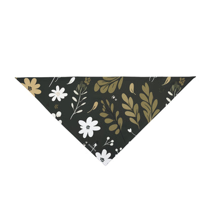 Dog Bandana featuring unique green boho plants design - Hobbster