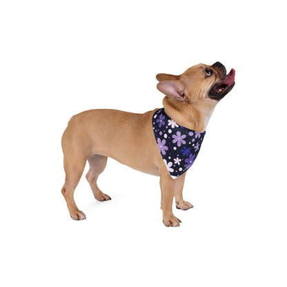 Dog Bandana featuring unique purple boho flowers - Hobbster