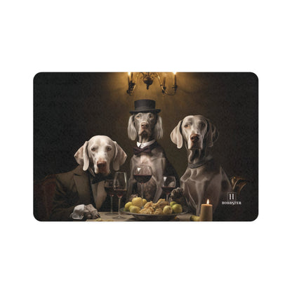 Dog Food Mat with Weimaraners at lunch Design - Hobbster