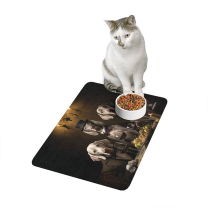 Dog Food Mat with Weimaraners at lunch Design - Hobbster