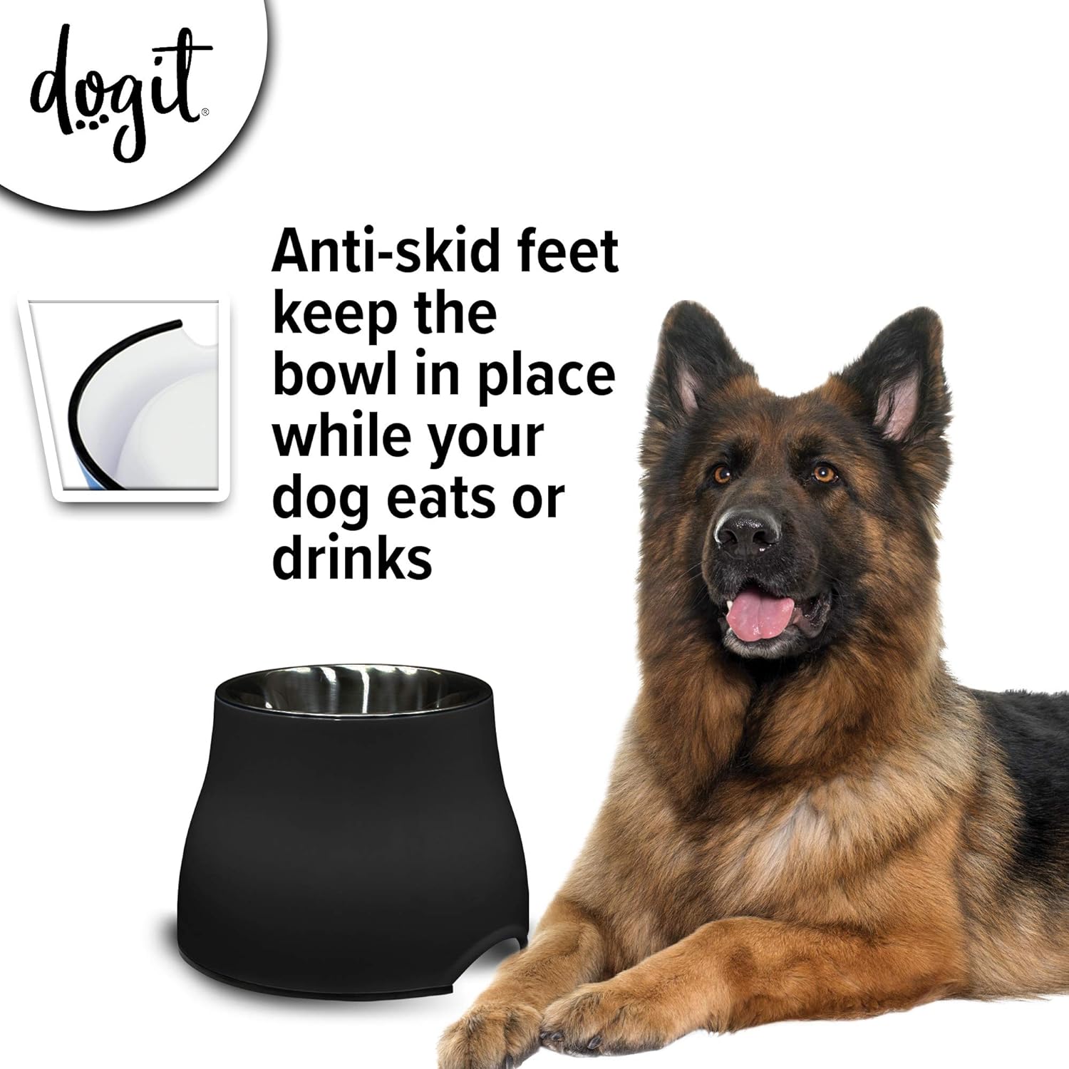 Dogit Elevated Dish Black - Large [900ml] - Hobbster