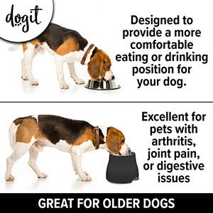 Dogit Elevated Dish Black - Large [900ml] - Hobbster