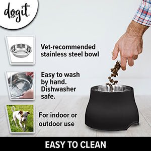 Dogit Elevated Dish Black - Large [900ml] - Hobbster