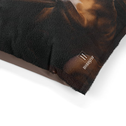 Fleece Dog Bed in Brown with Boxer custom vintage design - Hobbster