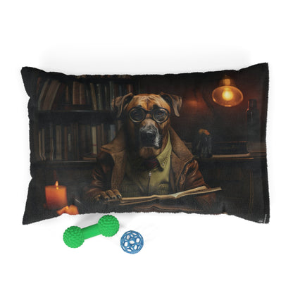 Fleece Dog Bed in Brown with Rhodesian Ridgeback custom vintage design - Hobbster