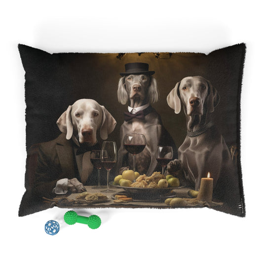Fleece Dog Bed in Brown with Weimaraners at Liquid Lunch Design - Hobbster