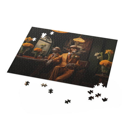 Greyhound Art Deco Design Jigsaw Puzzle (252 or 500-Piece) - Hobbster