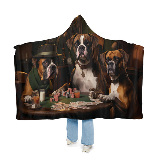 Hooded Blanket - Boxer Dog Design - Hobbster