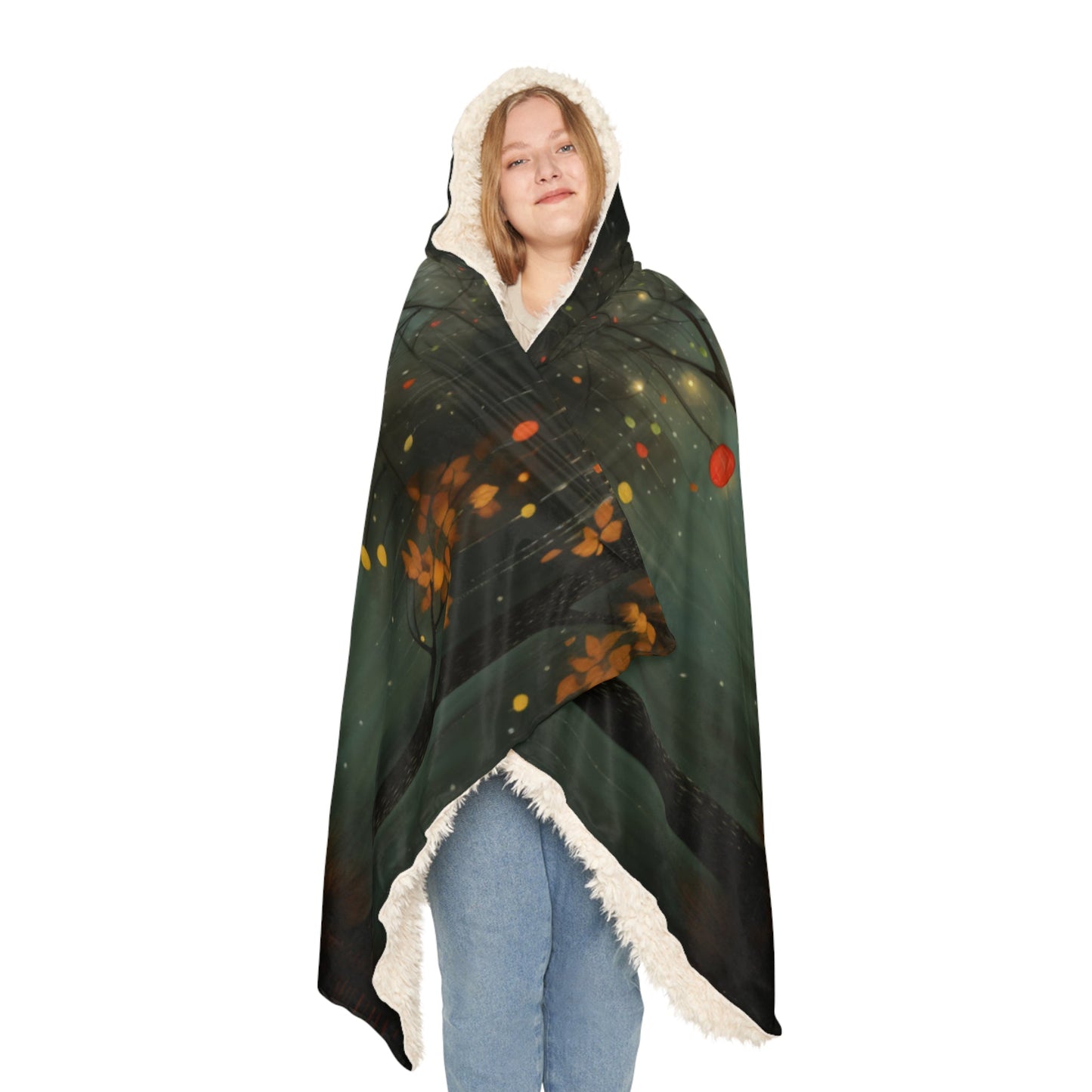 Hooded Sherpa Blanket featuring a Sam Toft Style Design - Hobbster