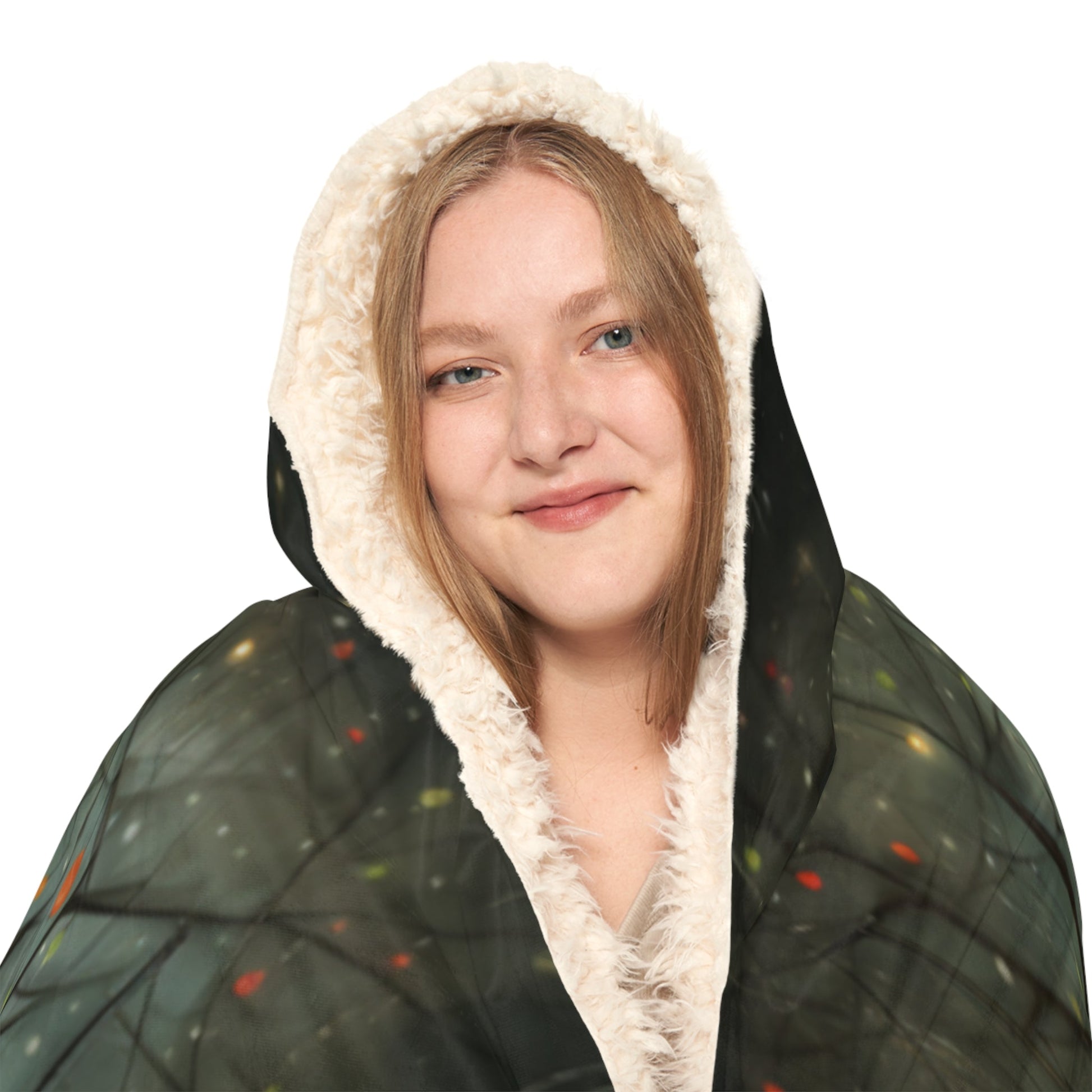 Hooded Sherpa Blanket featuring a Sam Toft Style Design - Hobbster