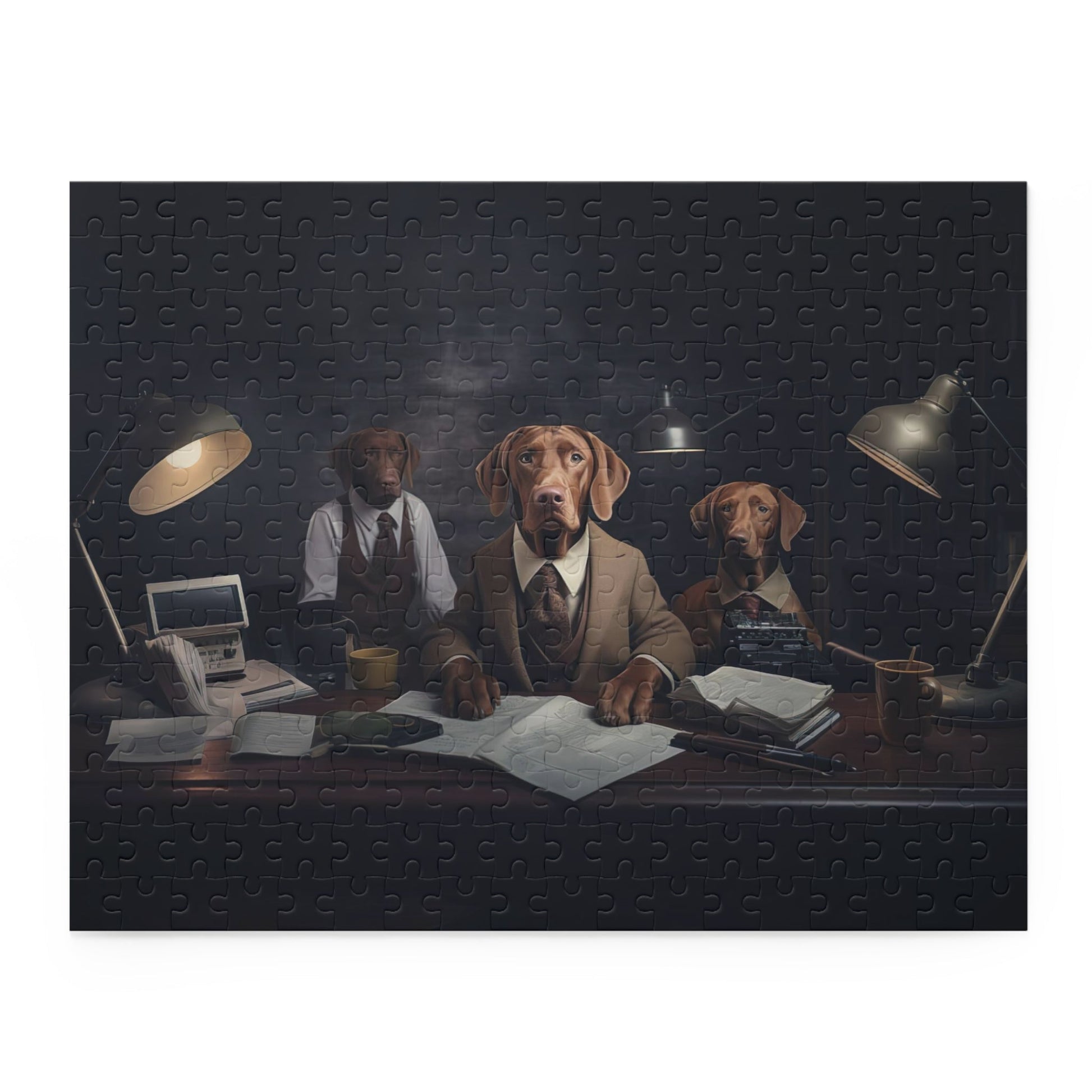 Hungarian Vizsla vintage design Jigsaw Puzzle (252 or 500-Piece) - Hobbster