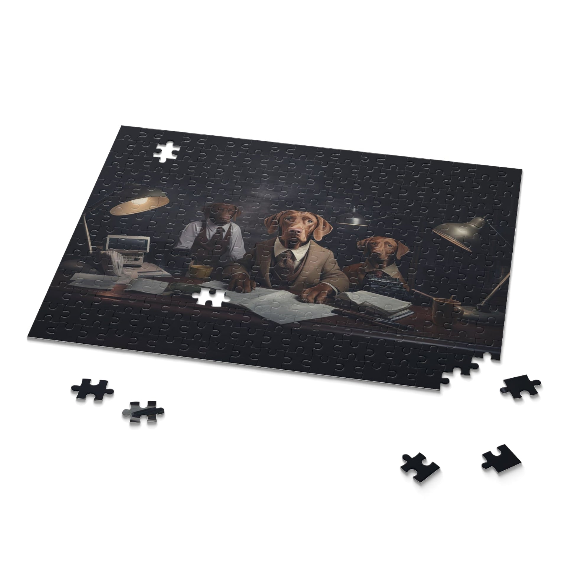 Hungarian Vizsla vintage design Jigsaw Puzzle (252 or 500-Piece) - Hobbster