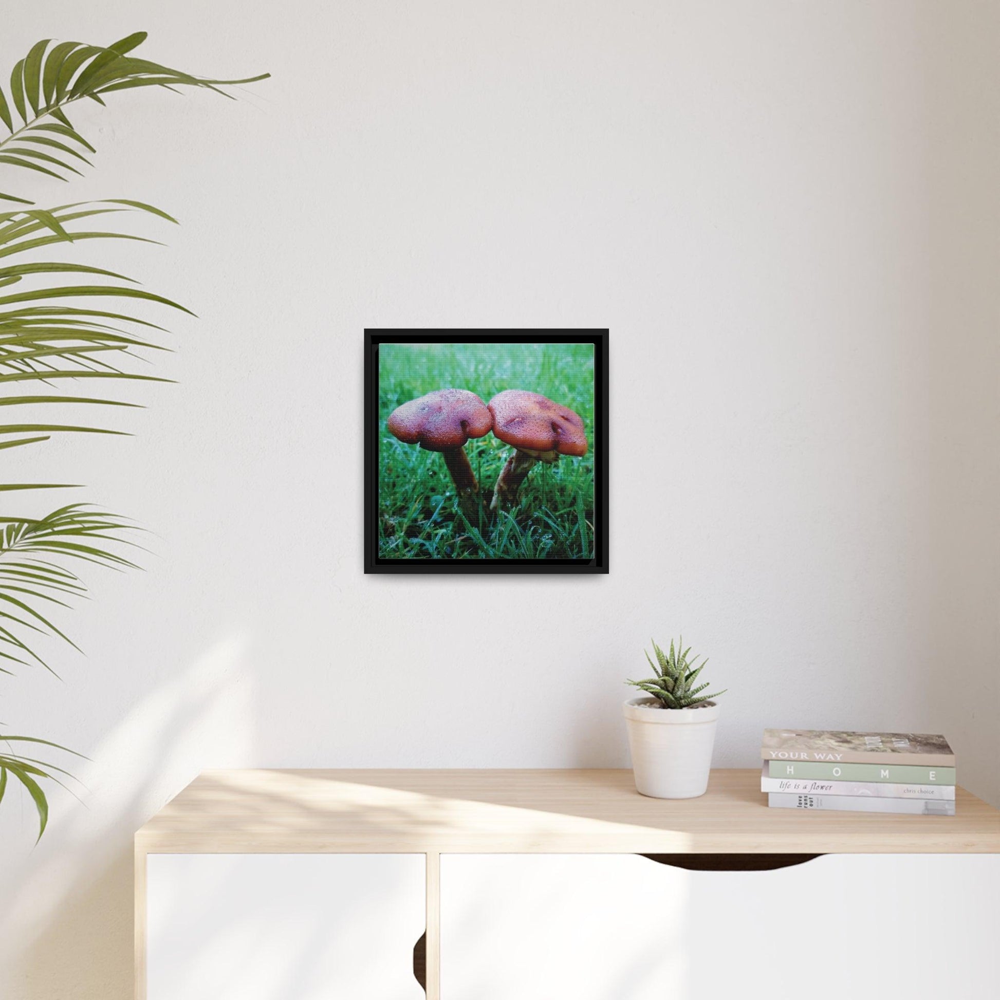 Inspired by Nature Matte Black Canvas Picture Frame of Wild Mushrooms - Hobbster