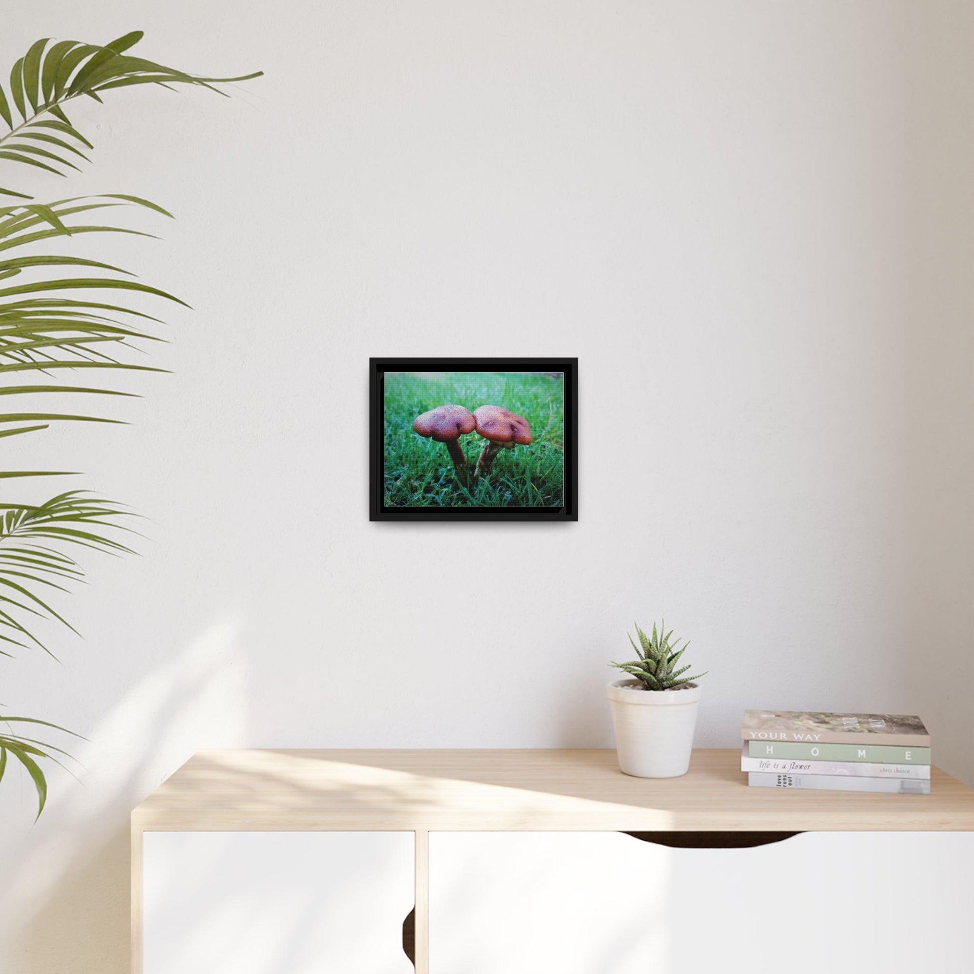 Inspired by Nature Matte Black Canvas Picture Frame of Wild Mushrooms - Hobbster