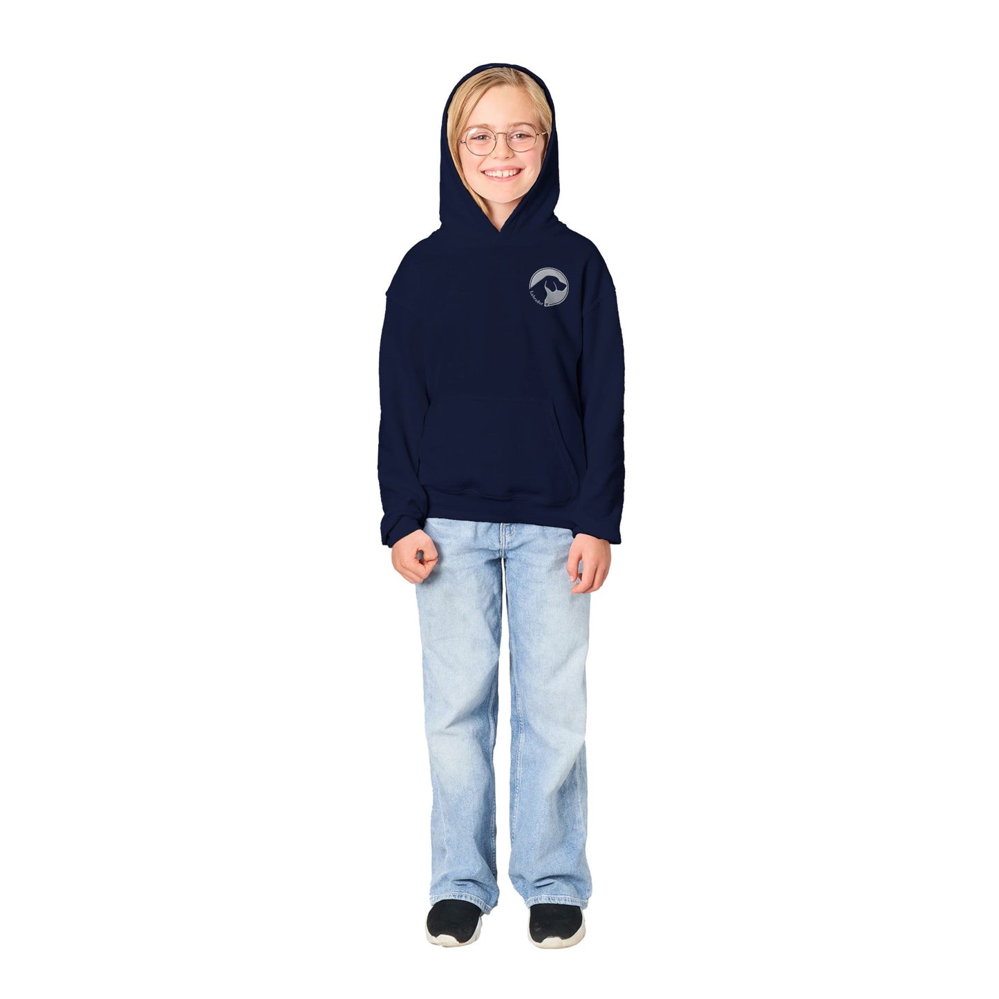 Kids Classic Pullover Hoodie with Embroidered Labrador Logo - Hobbster