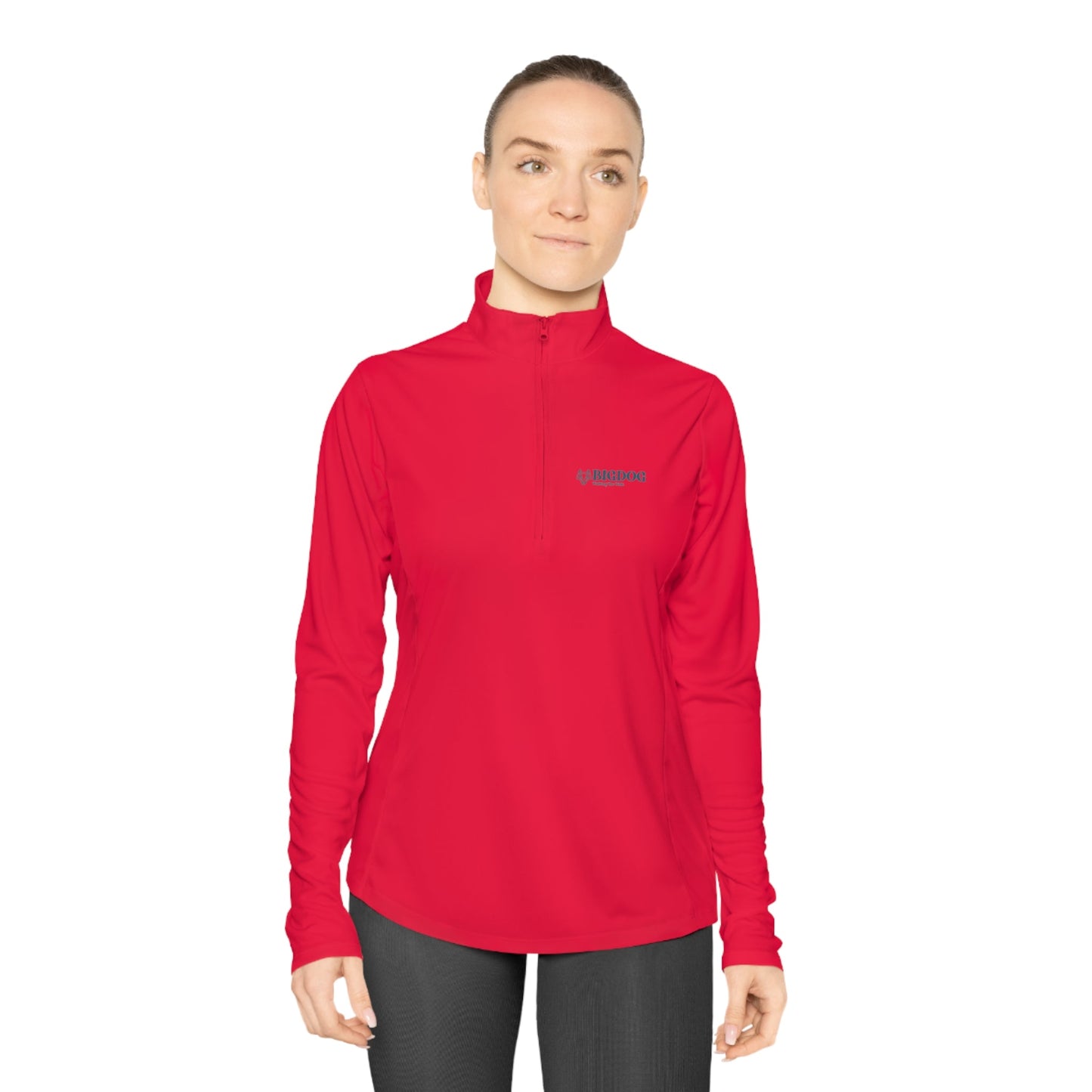 Ladies Quarter-Zip Big Dog Sports Pullover - Hobbster