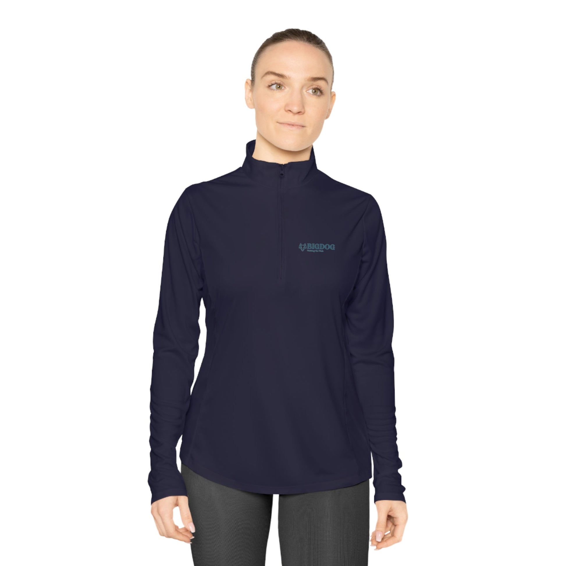 Ladies Quarter-Zip Big Dog Sports Pullover - Hobbster