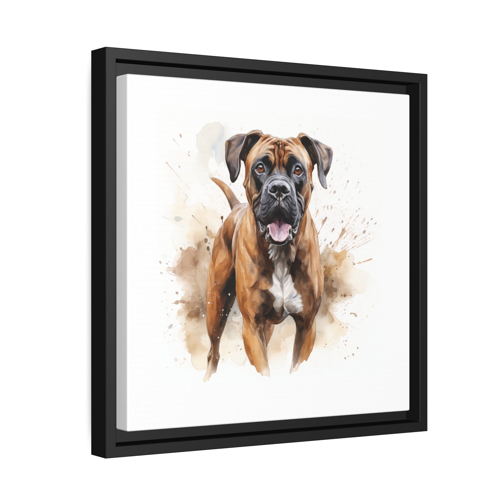 Matte Black Canvas Picture Frame of a Boxer Dog - Hobbster