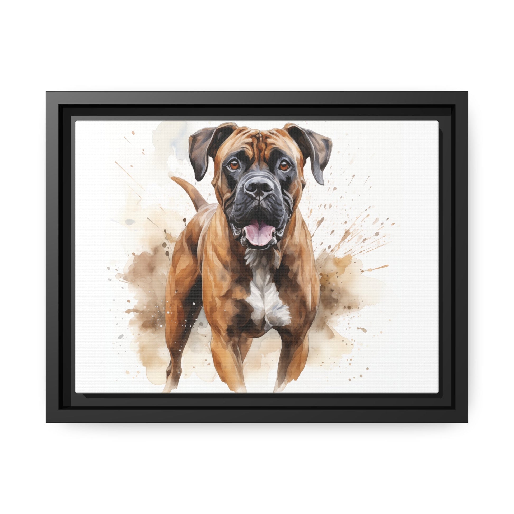 Matte Black Canvas Picture Frame of a Boxer Dog - Hobbster