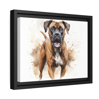 Matte Black Canvas Picture Frame of a Boxer Dog - Hobbster