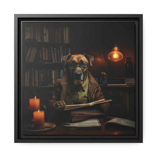 Matte Black Canvas Picture Frame of Professor Ridgeback - Hobbster