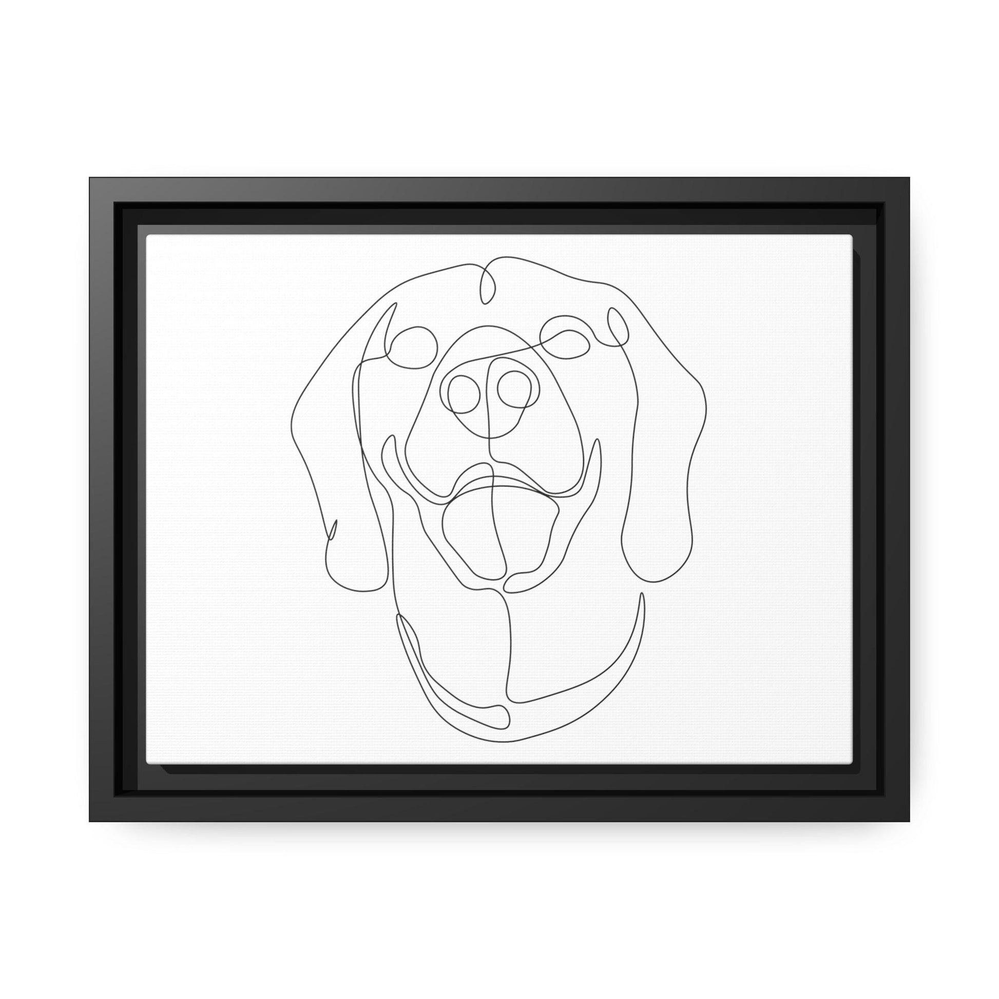 Matte Black Canvas Picture Frame of Rhodesian Ridgeback on a Tile Effect Design - Hobbster