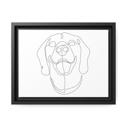 Matte Black Canvas Picture Frame of Rhodesian Ridgeback on a Tile Effect Design - Hobbster