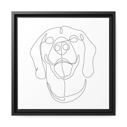 Matte Black Canvas Picture Frame of Rhodesian Ridgeback on a Tile Effect Design - Hobbster