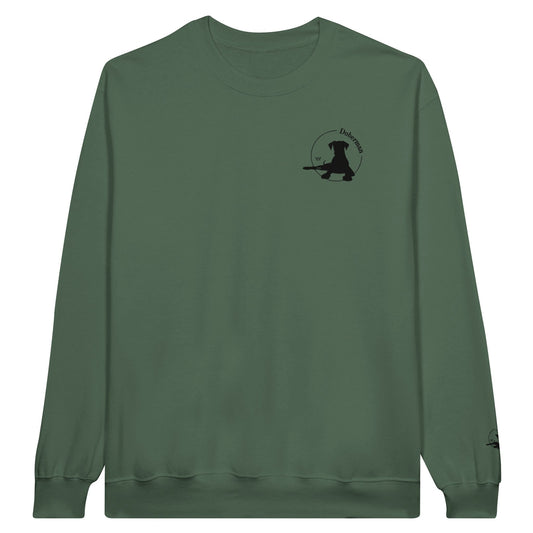Men's Classic Crewneck Sweatshirt with Embroidered Doberman Logo - Hobbster