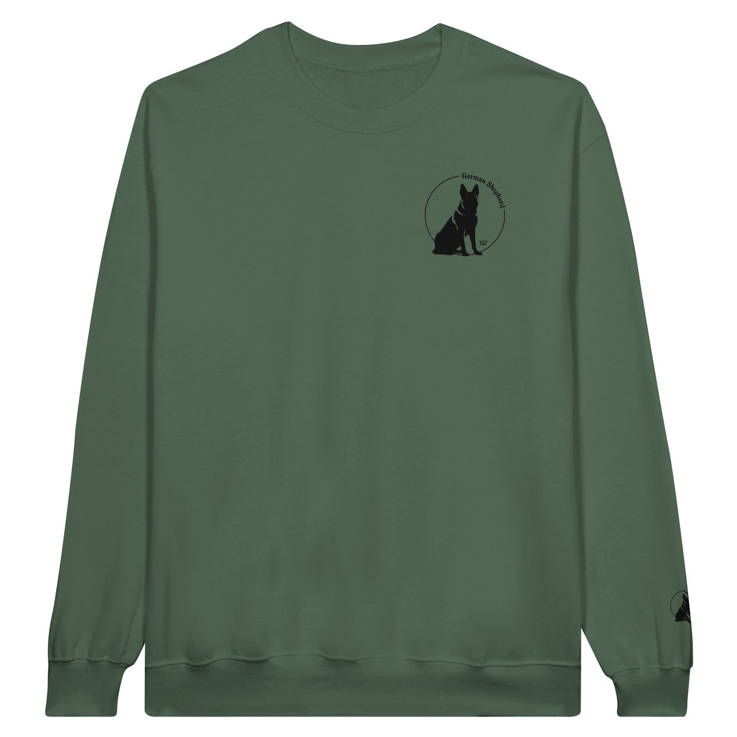 Men's Classic Crewneck Sweatshirt with embroidered German Shepherd logo - Hobbster