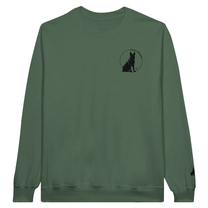 Men's Classic Crewneck Sweatshirt with embroidered German Shepherd logo - Hobbster