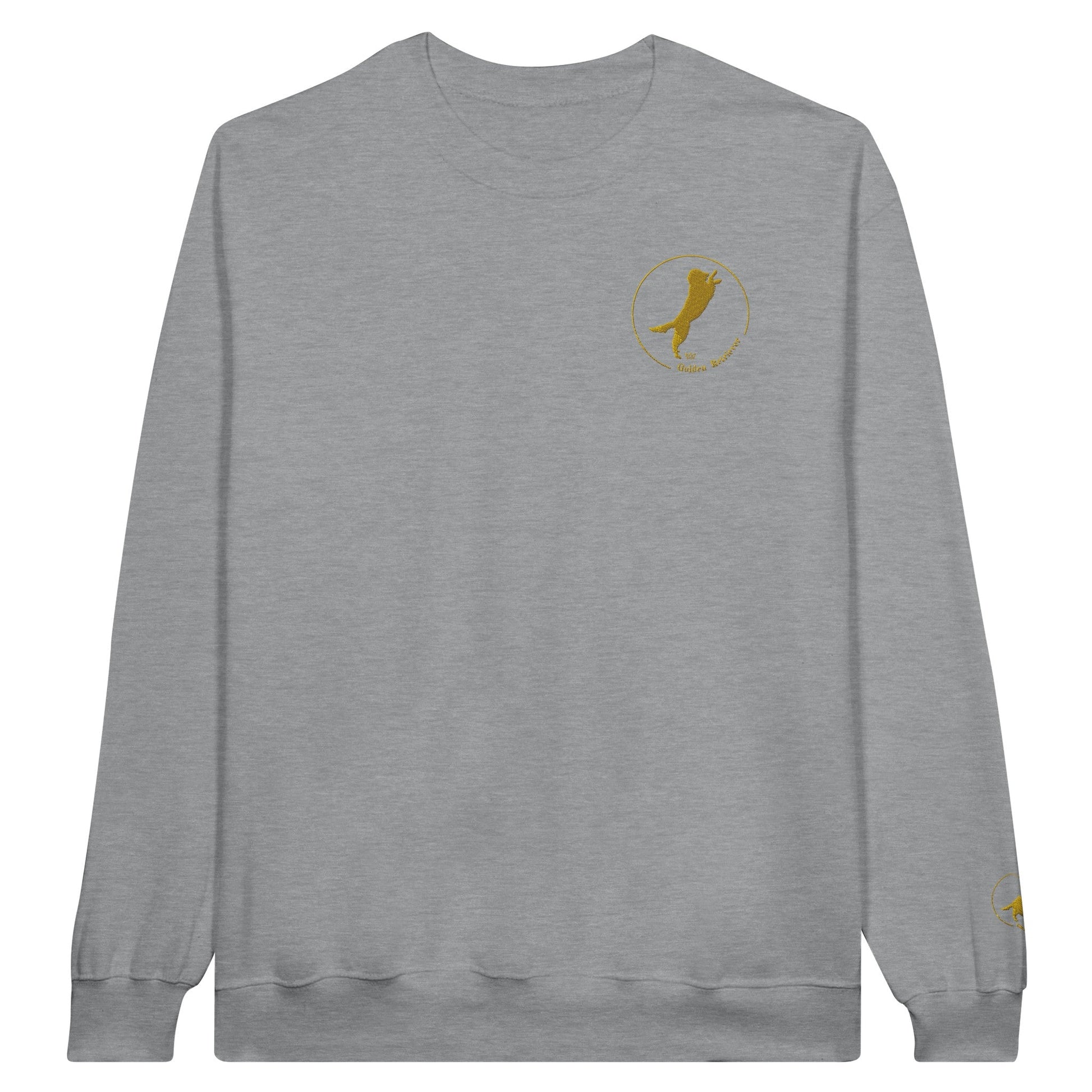 Men's Classic Crewneck Sweatshirt with Embroidered Golden Retriever Logo - Hobbster